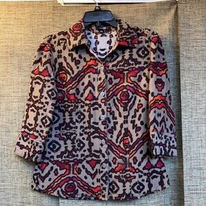 East 5th button down linen blend blouse shirt